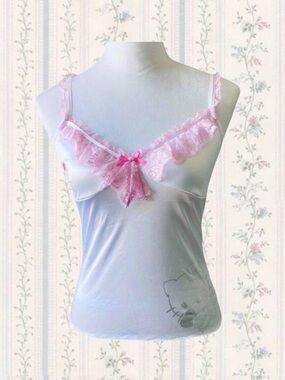 Angel hello kitty lace cami top